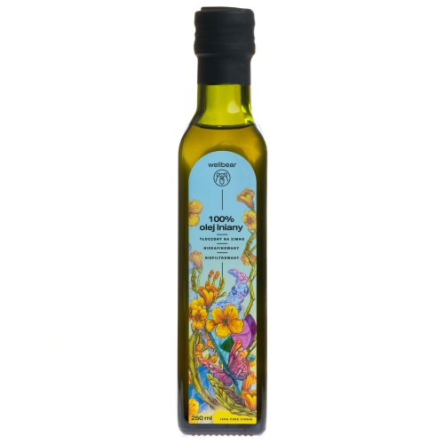 Wellbear olej z lnu tloczony na zimno 250 ml 2.jpg