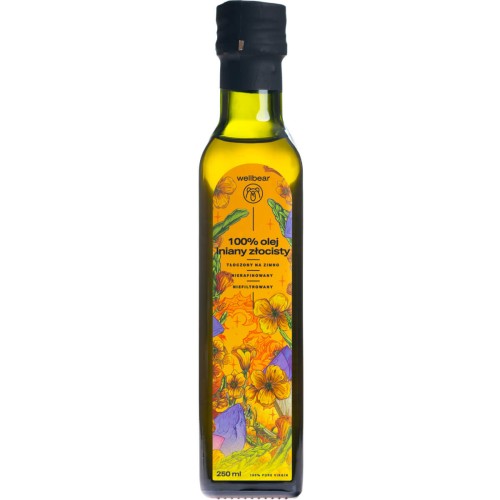 Wellbear olej lniany złocisty 250 ml 1.jpg