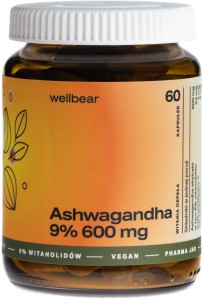 Wellbear Ashwagandha 9% 600 mg 60 kapsułek